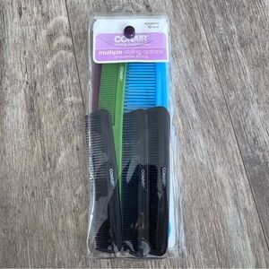 Conair Colorful Hair 8 Comb Set - Pocket, Rake, and Tail Assorted Combs